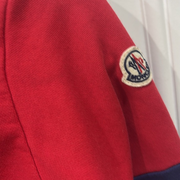 Boys Moncler Red and Blue Color-Block Sweater - Picture 2 of 4